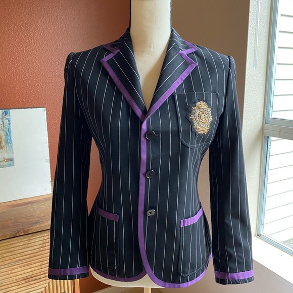 Ralph Lauren Jackets & Blazers - Ralph Lauren Purple Pinstripe Collegiate Blazer 4